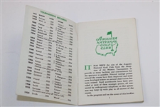 1961 Masters Tournament Official Spectator Guide - Gary Player Winner