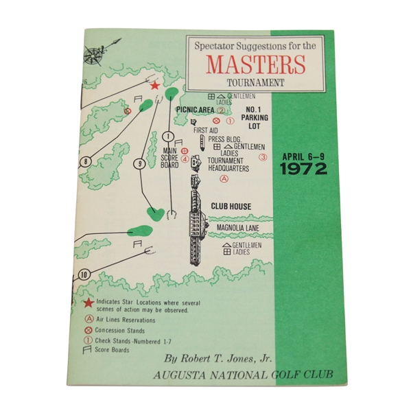 1972 Masters Tournament Official Spectator Guide - Jack Nicklaus Winner