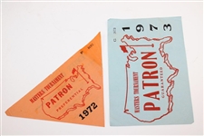 1972(Preferential) & 1973 (Guaranteed) Masters Tournament Patron Parking Passes
