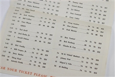 1961 Masters Tournament Official Sunday Final Rd Pairings & Starting Times Sheet