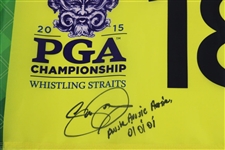 Jason Day Signed 2015 PGA Championship at Whistling Straits Flag with 'Aussie…Oi' JSA #VV50229