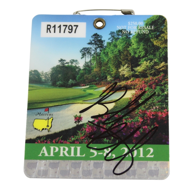 Bubba Watson Signed 2012 Masters Tournament SERIES Badge #R11797 JSA #TT58995