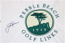 Jack Nicklaus Signed Pebble Beach Golf Links White Embroidered Flag JSA FULL #Z91765