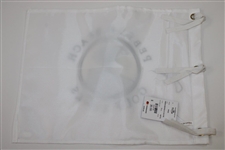 Jack Nicklaus Signed Pebble Beach Golf Links White Embroidered Flag JSA FULL #Z91765