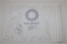 Xander Schauffele Signed 2020 Tokyo Olympics Replica Flag with 'Gold' JSA #VV50763