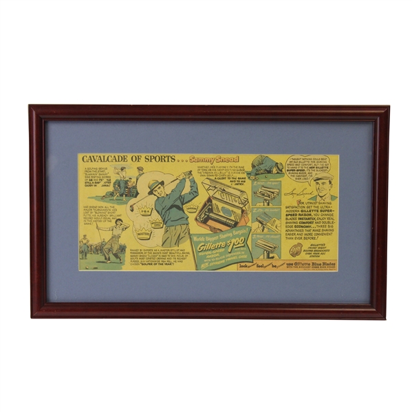 Classic Sammy Snead Cavalcade of Sports Gillette Color Advertising - Framed