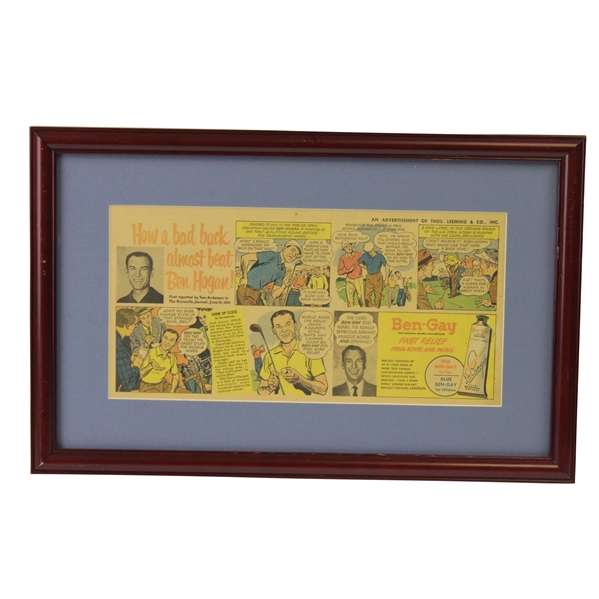 Classic Ben Hogan Ben Gay Fast Relief from Aches & Pains Color Advertising - Framed