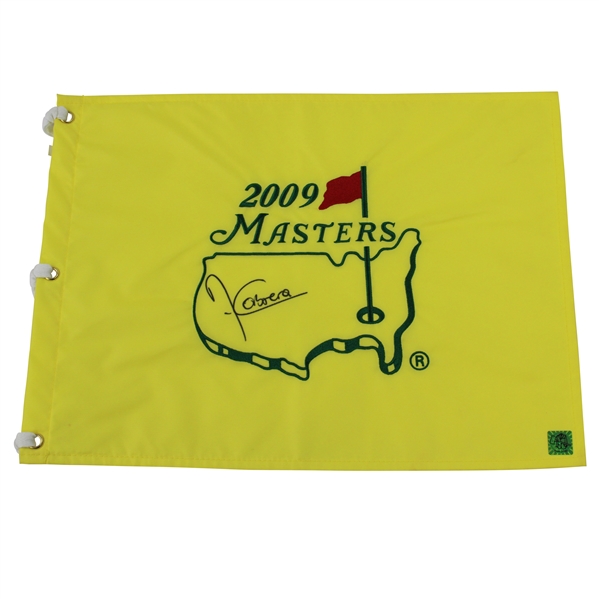 Angel Cabrera Signed 2009 Masters Embroidered Flag JSA ALOA