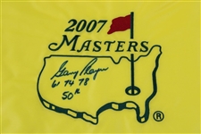Gary Player Signed 2007 Masters Embroidered Flag with Years Won & '50th' JSA ALOA