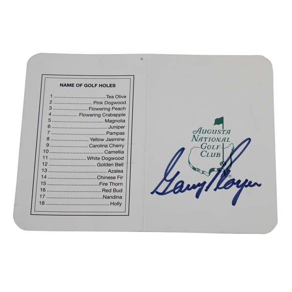 Gary Player Signed Augusta National Golf Club Scorecard JSA ALOA