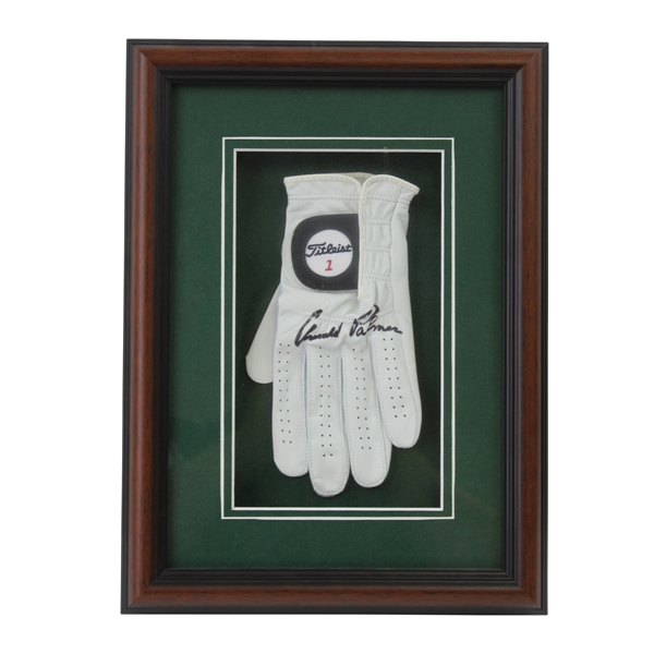 Arnold Palmer Signed Titleist 1 Left Handed White Golf Glove - Framed JSA ALOA