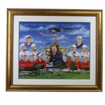 Tiger Woods & Team USA with Captain Sutton Signed 2004 Ryder Cup at Oakland Hills Poster JSA ALOA