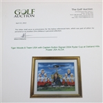 Tiger Woods & Team USA with Captain Sutton Signed 2004 Ryder Cup at Oakland Hills Poster JSA ALOA