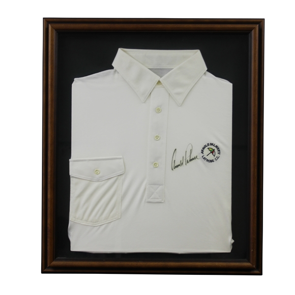 Arnold Palmer Signed Arnold Palmers Latrobe CC White Golf Shirt - Framed JSA ALOA
