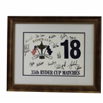 Tiger Woods & Team USA with Captain Sutton Signed 2004 Ryder Cup at Oakland Hills Flag JSA ALOA