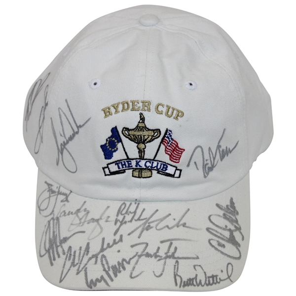 Tiger Woods & Team Signed 2006 Ryder Cup at The K Club Hat - The DiMarco Collection JSA ALOA