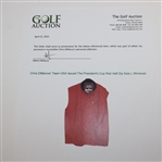 Chris DiMarco's Team USA Issued The President's Cup Red Half Zip Size L Windvest