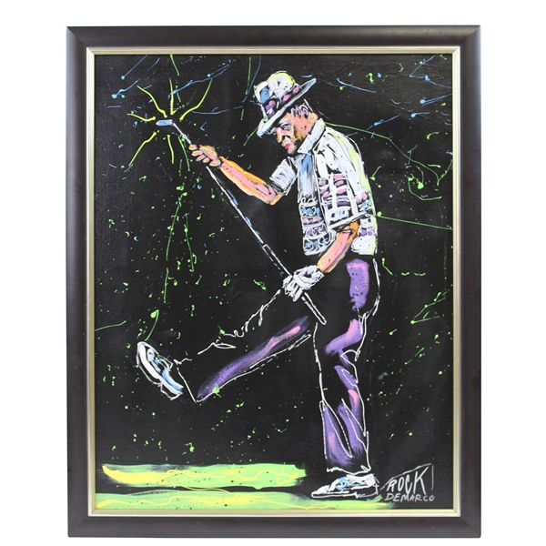 Chi-Chi Rodriguezs Personal Rock Demarco Original Abstract Portrait on Canvas - Framed