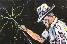 Chi-Chi Rodriguez's Personal Rock Demarco Original Abstract Portrait on Canvas - Framed