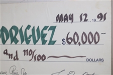Chi-Chi Rodriguez's Personal 1991 Murata Reunion Pro-Am Oversize Winner's Check 60,000