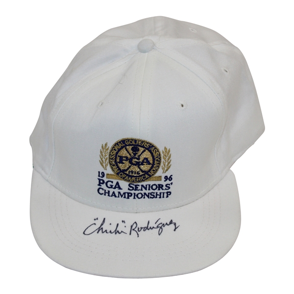 Chi-Chi Rodriguezs Personal Signed 1996 PGA Seniors Championship White Hat JSA ALOA