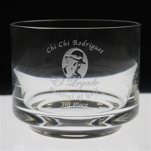 Chi-Chi Rodriguezs Personal El Legado Festival Of Golf 3rd Place Glass Bowl Trophy