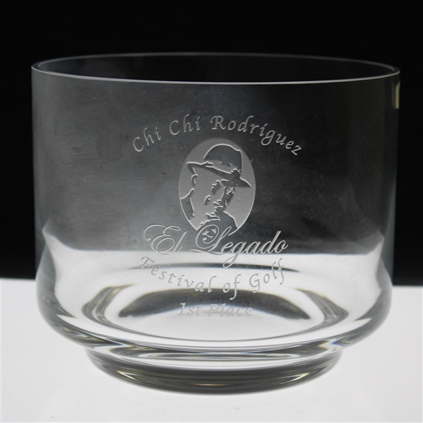 Chi-Chi Rodriguezs Personal El Legado Festival Of Golf 1st Place Glass Bowl Trophy
