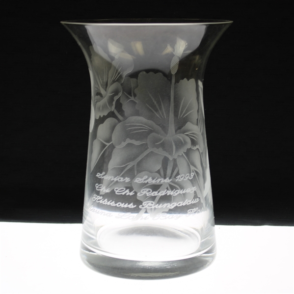 Chi-Chi Rodriguezs Personal 1993 Senior Skins Luna Lani Bay Hotel Glass Vase