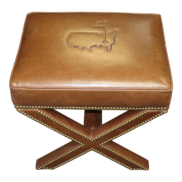 2022 Augusta National GC Berckmans Place Masters Ltd Ed Brown Leather Ottoman