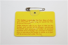 Jack Nicklaus Signed 1972 Masters Tournament SERIES Badge #28104 JSA ALOA