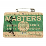 Gary Player Signed 1974 Masters Tournament SERIES Badge #3178 JSA ALOA