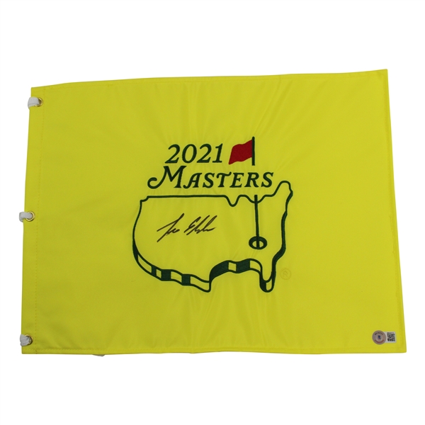 Lee Elder Signed 2021 Masters Embroidered Flag BECKETT #BB49272