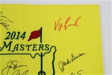 Jack Nicklaus & Twenty (20) Other Masters Champs Signed 2014 Flag JSA ALOA