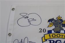 Champ Brooks Koepka, Tiger Woods & Five (5) PGA Champs Signed 2018 PGA Flag JSA ALOA