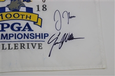 Champ Brooks Koepka, Tiger Woods & Five (5) PGA Champs Signed 2018 PGA Flag JSA ALOA