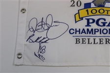 Champ Brooks Koepka, Tiger Woods & Five (5) PGA Champs Signed 2018 PGA Flag JSA ALOA