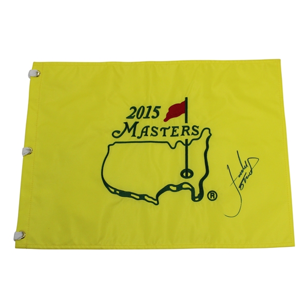 Jordan Spieth Signed 2015 Masters Embroidered Flag JSA ALOA