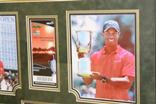 Tiger Woods 2008 US Open at Torrey Pines Flag with Tickets & Photos Display - Framed