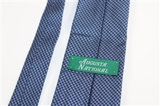 Augusta National Golf Club Lt Blue & Navy Houndstooth Necktie - Used