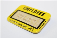 1972 Masters Tournament Employee Pinback Badge #383 - Leslie Johnson - Club Barber