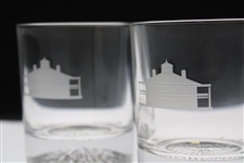 Pair of Augusta National Clubhouse Logo Rocks Glasses