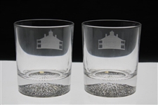 Pair of Augusta National Clubhouse Logo Rocks Glasses