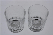 Pair of Augusta National Clubhouse Logo Rocks Glasses