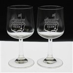 Pair of Augusta National Golf Club Logo Red Wine Glasses