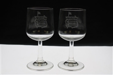 Pair of Augusta National Golf Club Logo Red Wine Glasses