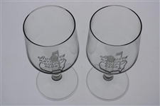 Pair of Augusta National Golf Club Logo Red Wine Glasses