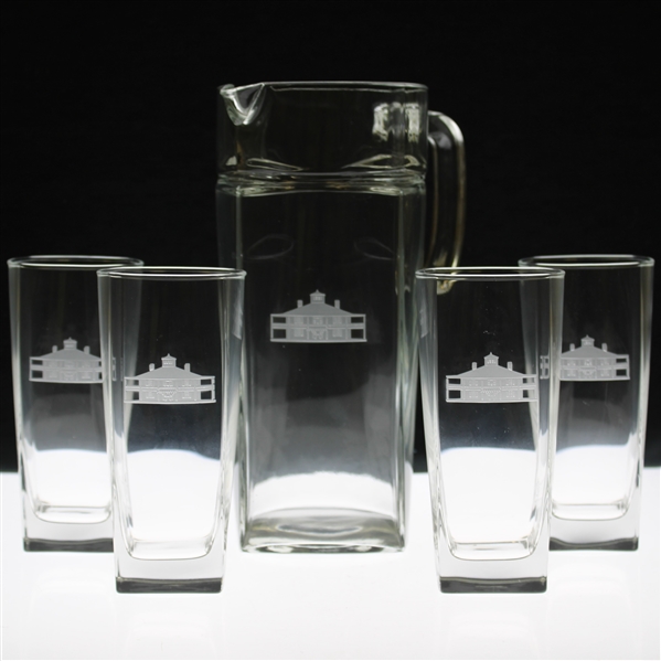 Set of Four (4) Augusta National Clubhouse Drinking Glasses with Pitcher