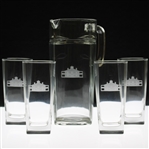 Set of Four (4) Augusta National Clubhouse Drinking Glasses with Pitcher