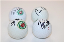 Kisner, Holmes, Casey, & Champ Signed Golf Balls JSA ALOA