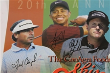 Tiger Woods, Phil Mickelson, O'Meara & Couples Signed 2002 The Skins Game Poster JSA ALOA